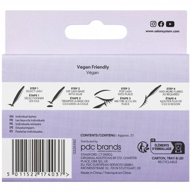 Salon System Individual 3D Luxe Lashes Black Short - Image 2