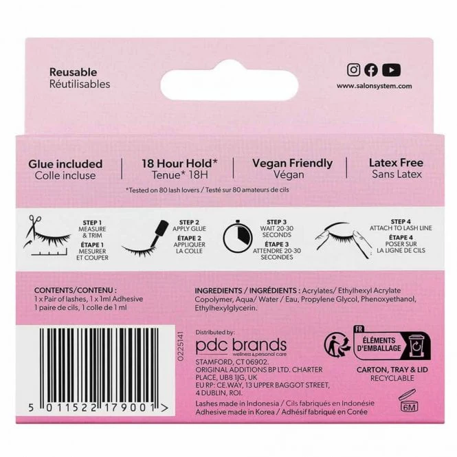 Salon System Naturalash Wispy Volume Strip Lashes Black 113 - Image 2