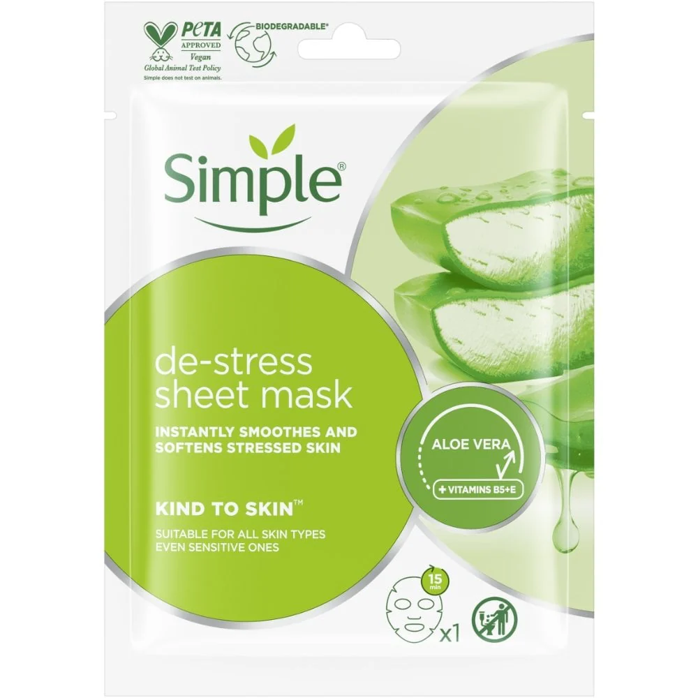 Simple Kind To Skin De-Stress Sheet Mask 21ml