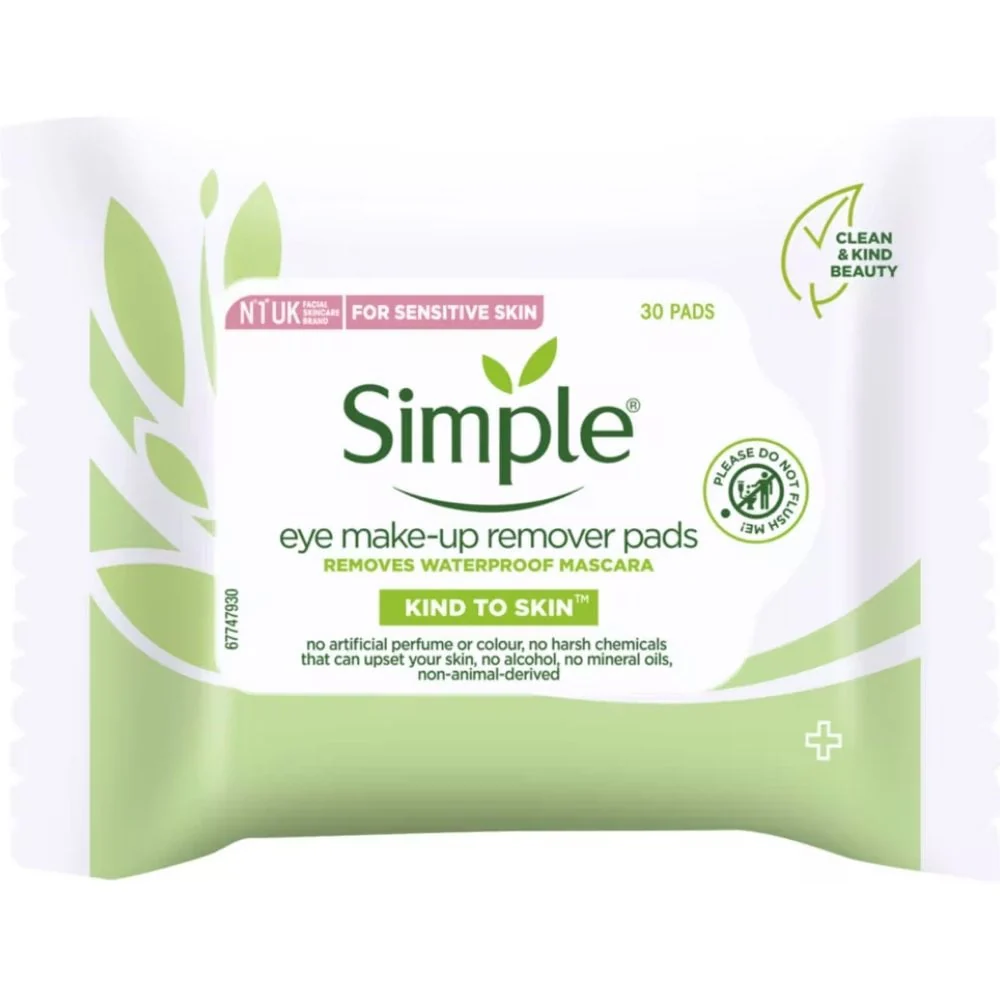 Simple Kind To Skin Eye Makeup Remover Pads Pack of 30