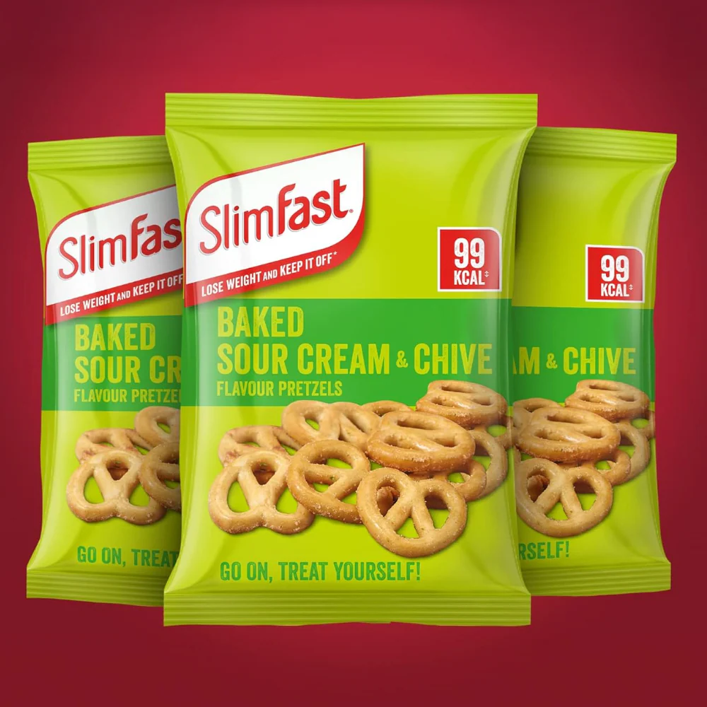 SlimFast Baked Sour Cream & Chive Flavour Pretzels Multipack 24 x 23g - Image 6