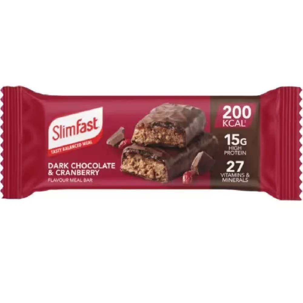 SlimFast Tasty Balanced Meal Dark Chocolate & Cranberry Meal Replacement Bars Multipack 4 x 60g - Image 2