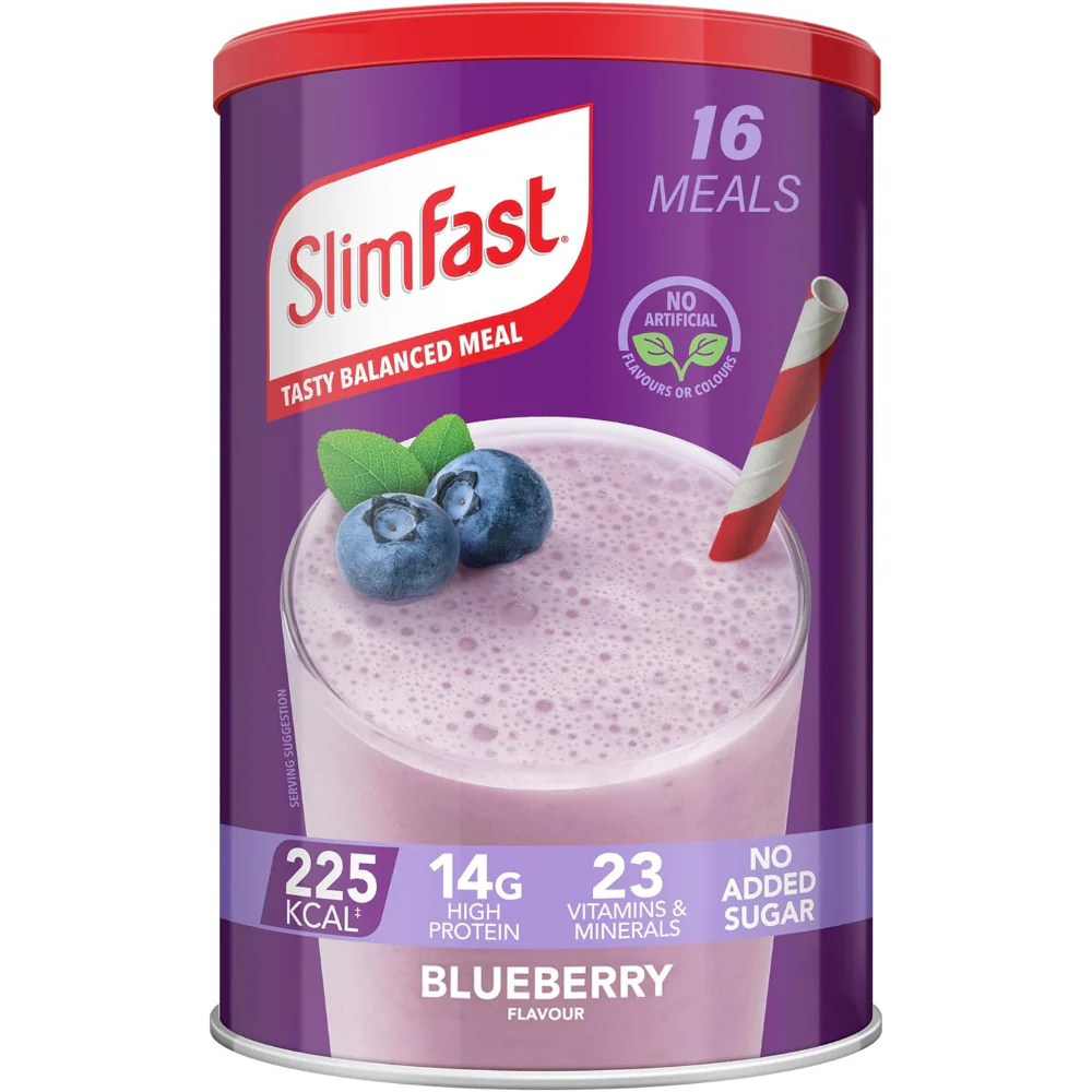 SlimFast Tasty Balanced Meal Powder Blueberry Tub 16 Servings 584g