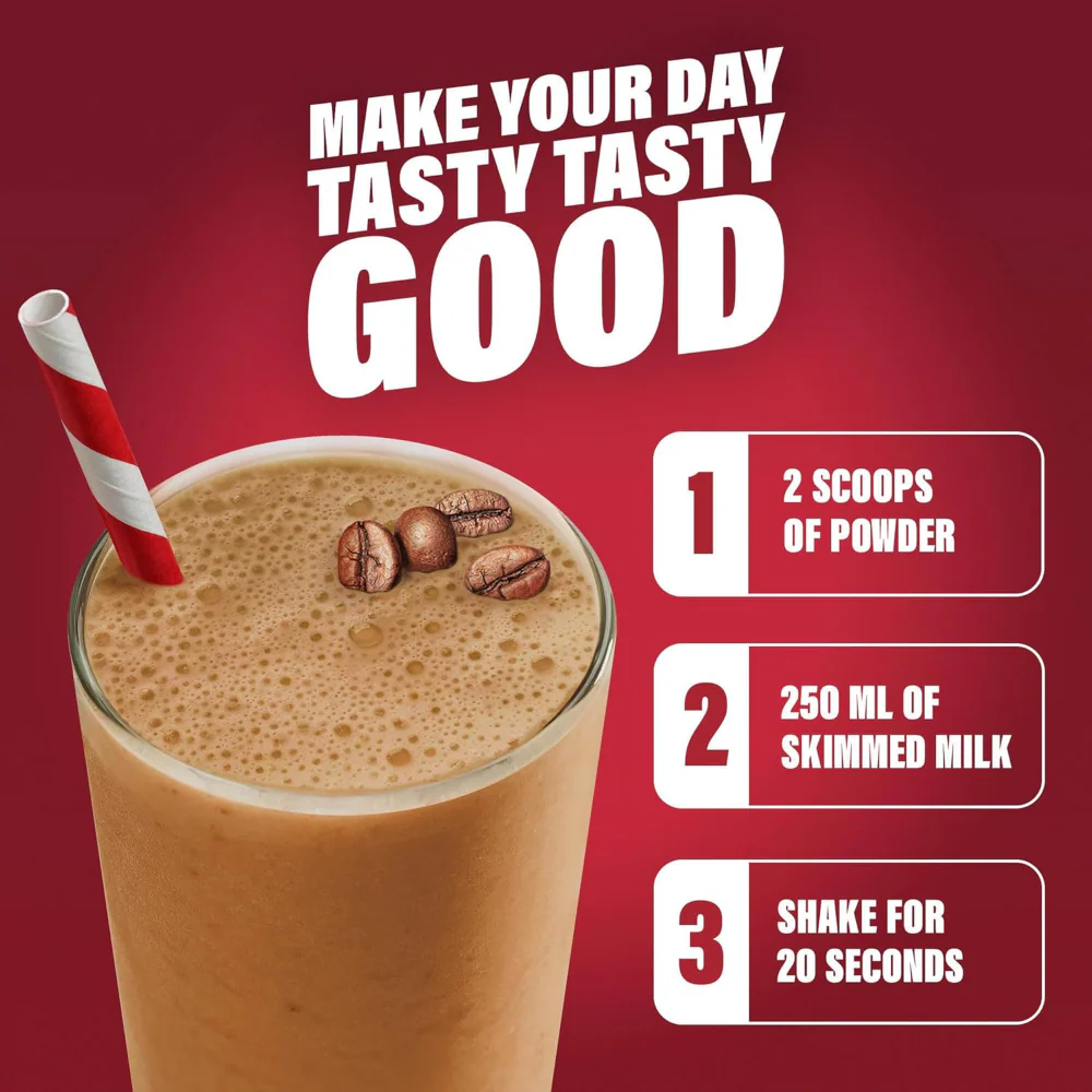 SlimFast Tasty Balanced Meal Powder Cafe Latte Tub 16 Servings 584g - Image 2