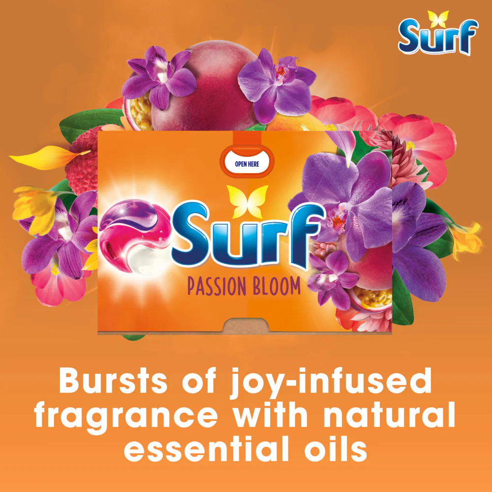 Surf Passion Bloom 3-In-1 Laundry Washing Detergent Capsules 26 Washes - Image 4