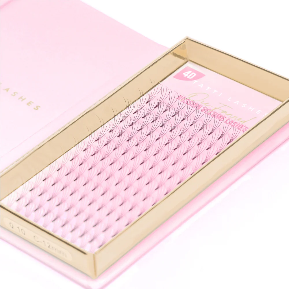 Tatti Lashes 10mm D Curl Pre-Fanned Russian Volume 4D Individual Lashes Black - Image 4