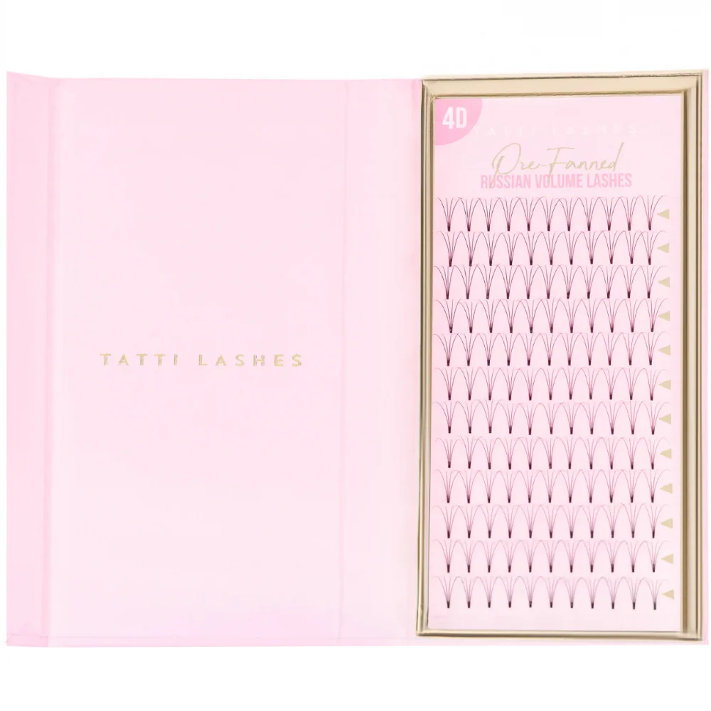 Tatti Lashes 15mm D Curl Pre-Fanned Russian Volume 4D Individual Lashes Black - Image 2
