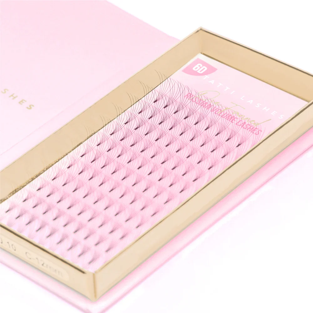 Tatti Lashes 16mm D Curl Pre-Fanned Russian Volume 6D Individual Lashes Black - Image 4