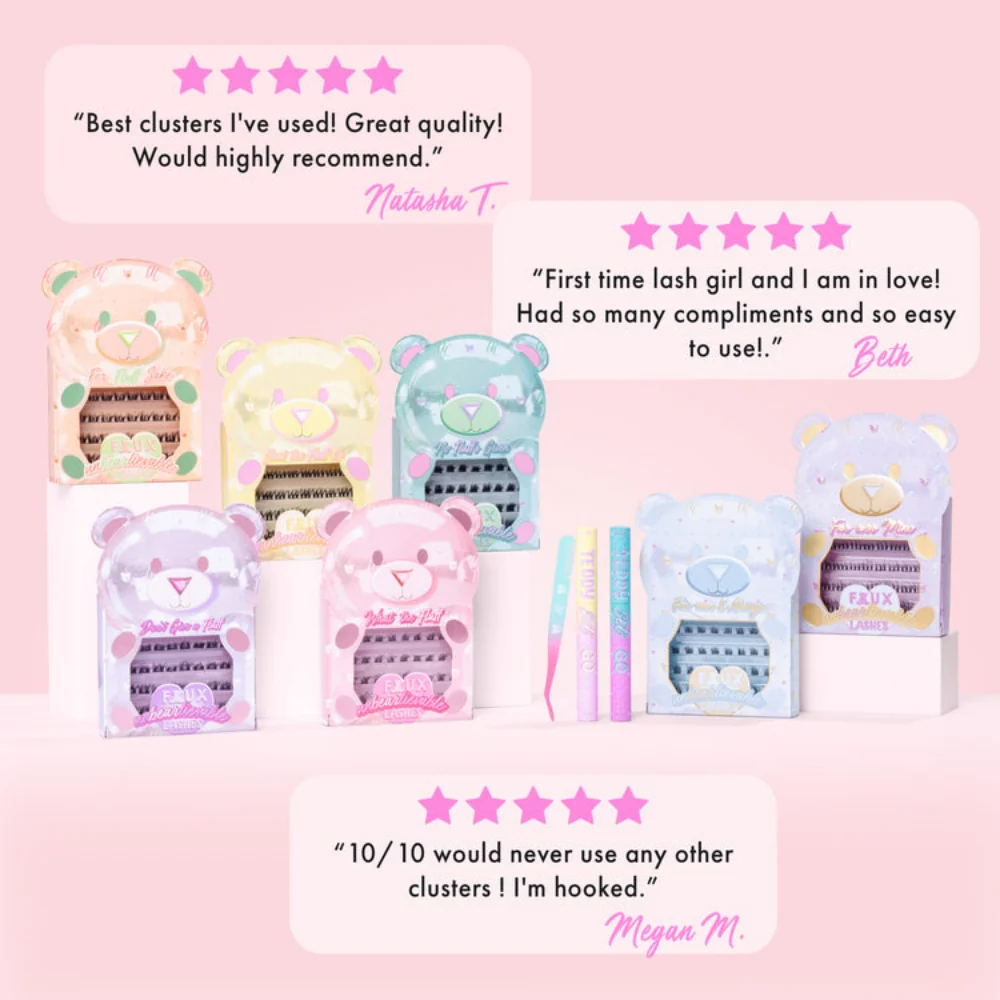 Unicorn Cosmetics Don't Give A Fluff Unbearlievable DIY Individual Lash Clusters Black - Image 6