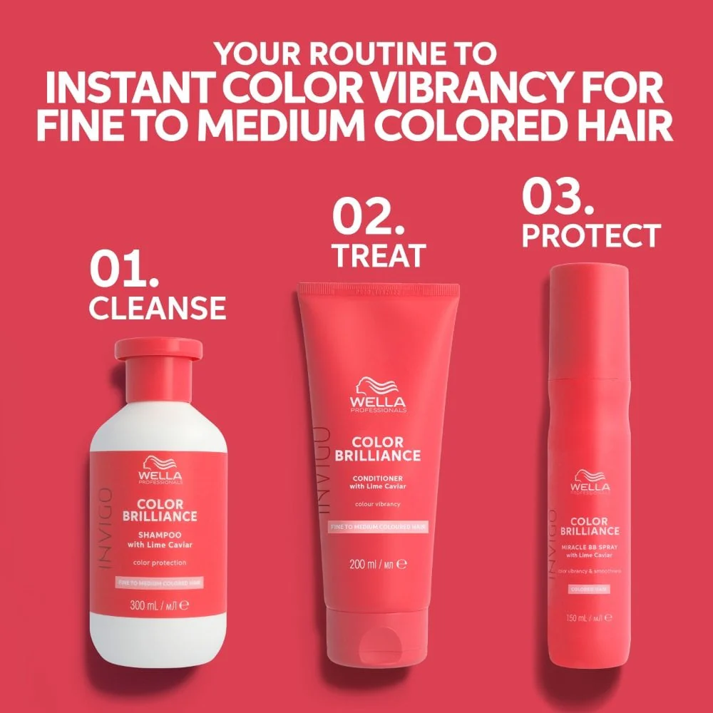 Wella Professionals Invigo Colour Brilliance Vibrant Colour Fine/Normal Hair Shampoo 300ml & Conditioner 200ml Twin - Image 6
