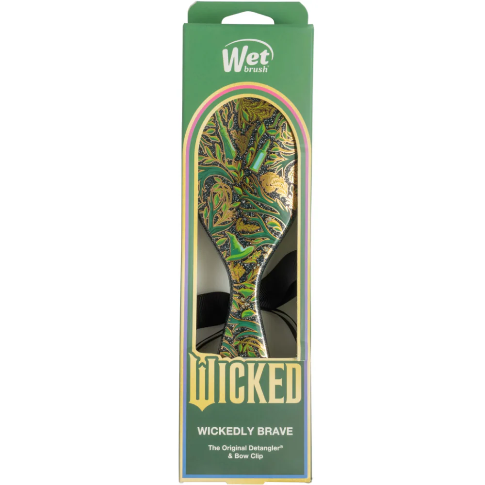 Wet Brush X Wicked Original Pro Detangler Brush Wickedly Brave with Bow Clip