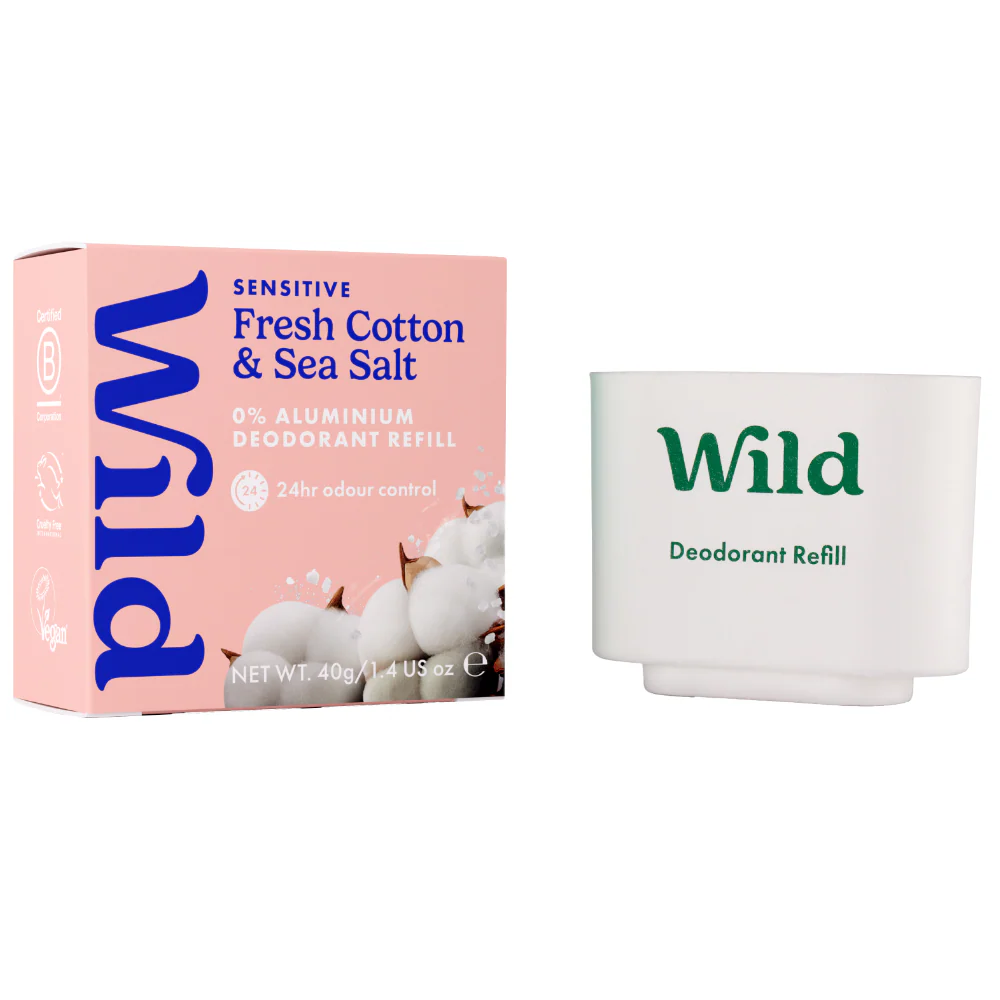 Wild Fresh Cotton & Sea Salt Sensitive Deodorant Refill 40g