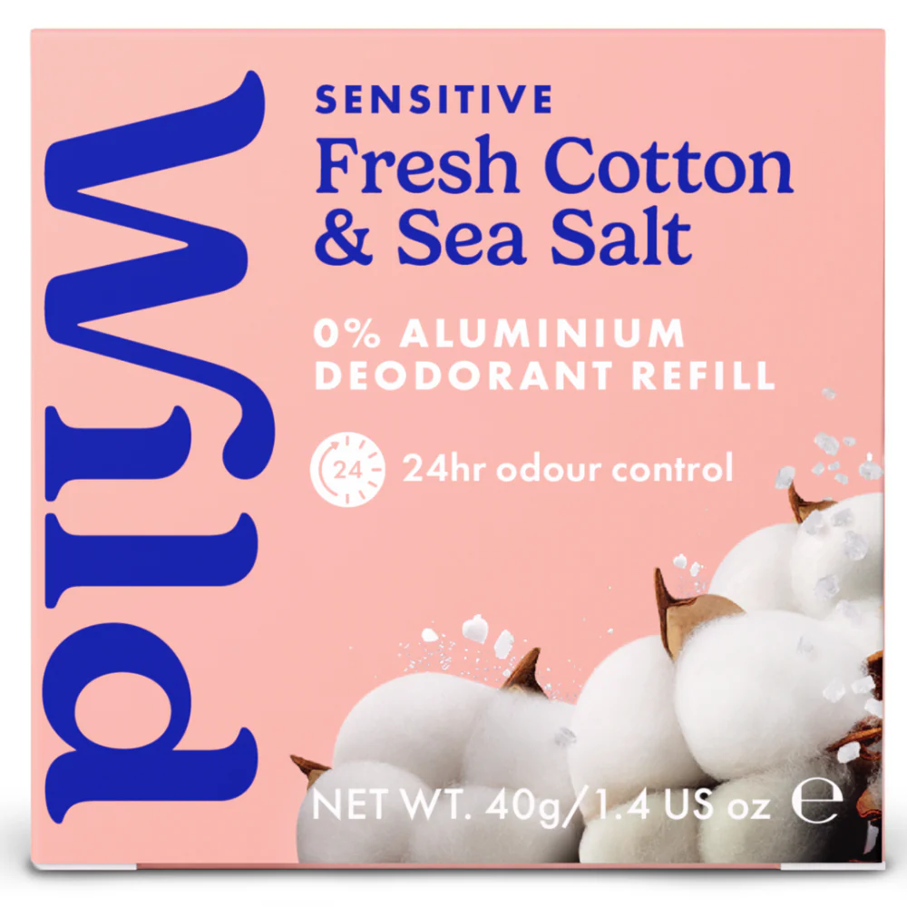 Wild Fresh Cotton & Sea Salt Sensitive Deodorant Refill 40g - Image 2