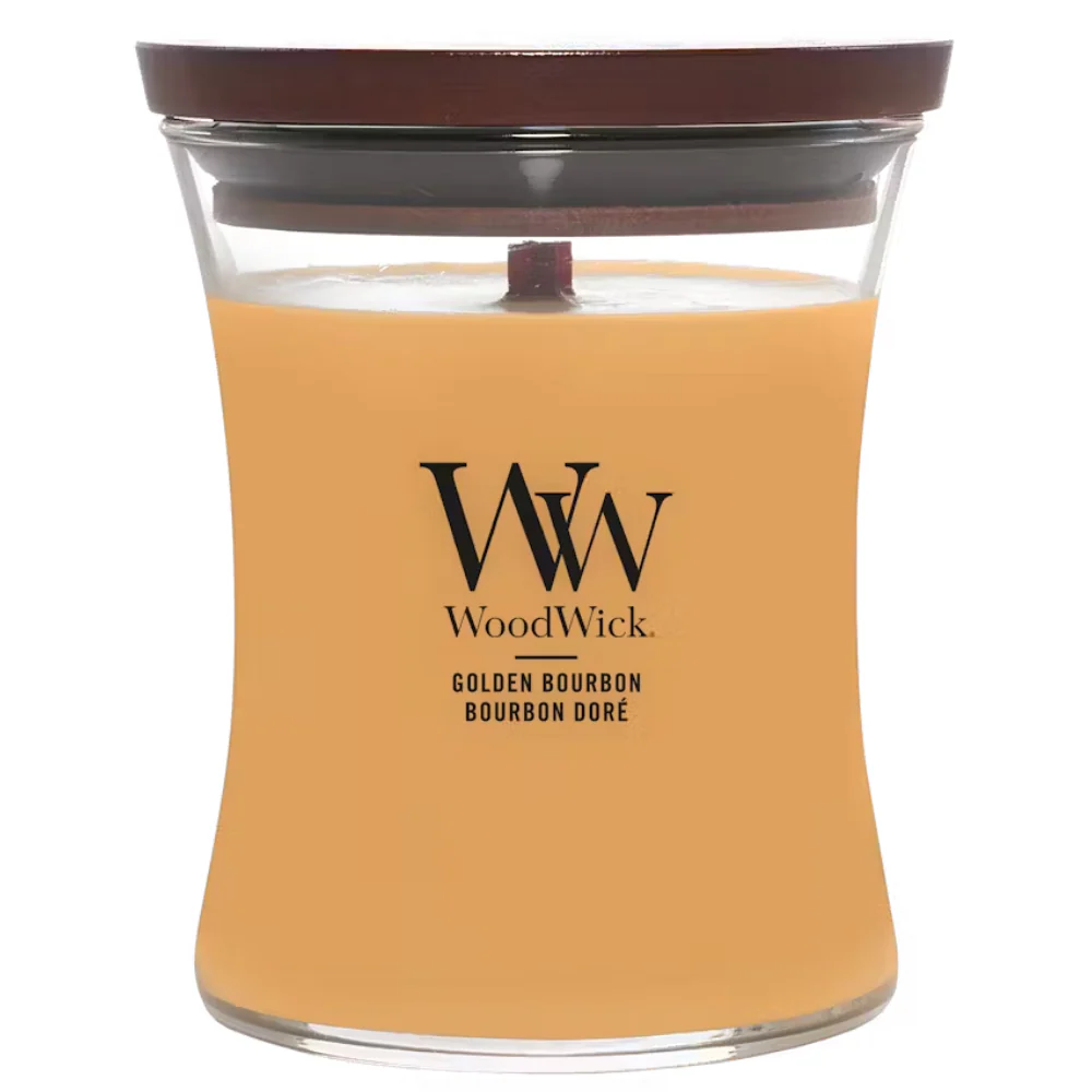 WoodWick Golden Bourbon Medium Hourglass Jar Candle