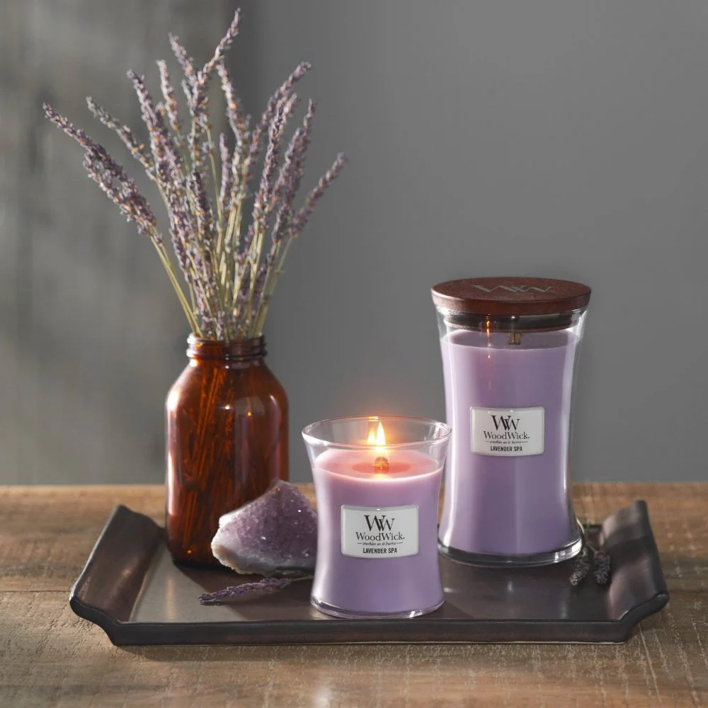 WoodWick Lavender Spa Large Hourglass Jar Candle - Image 3