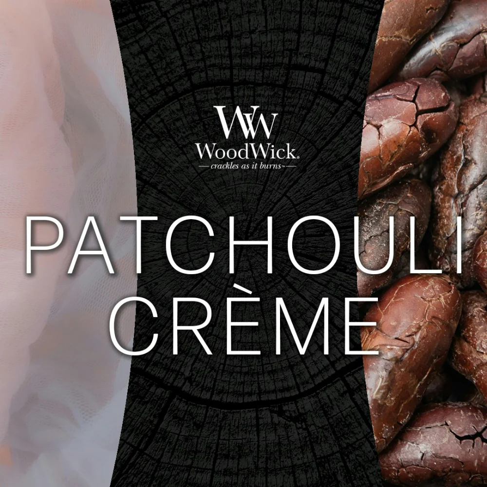 WoodWick Patchouli Creme Medium Hourglass Jar Candle - Image 2