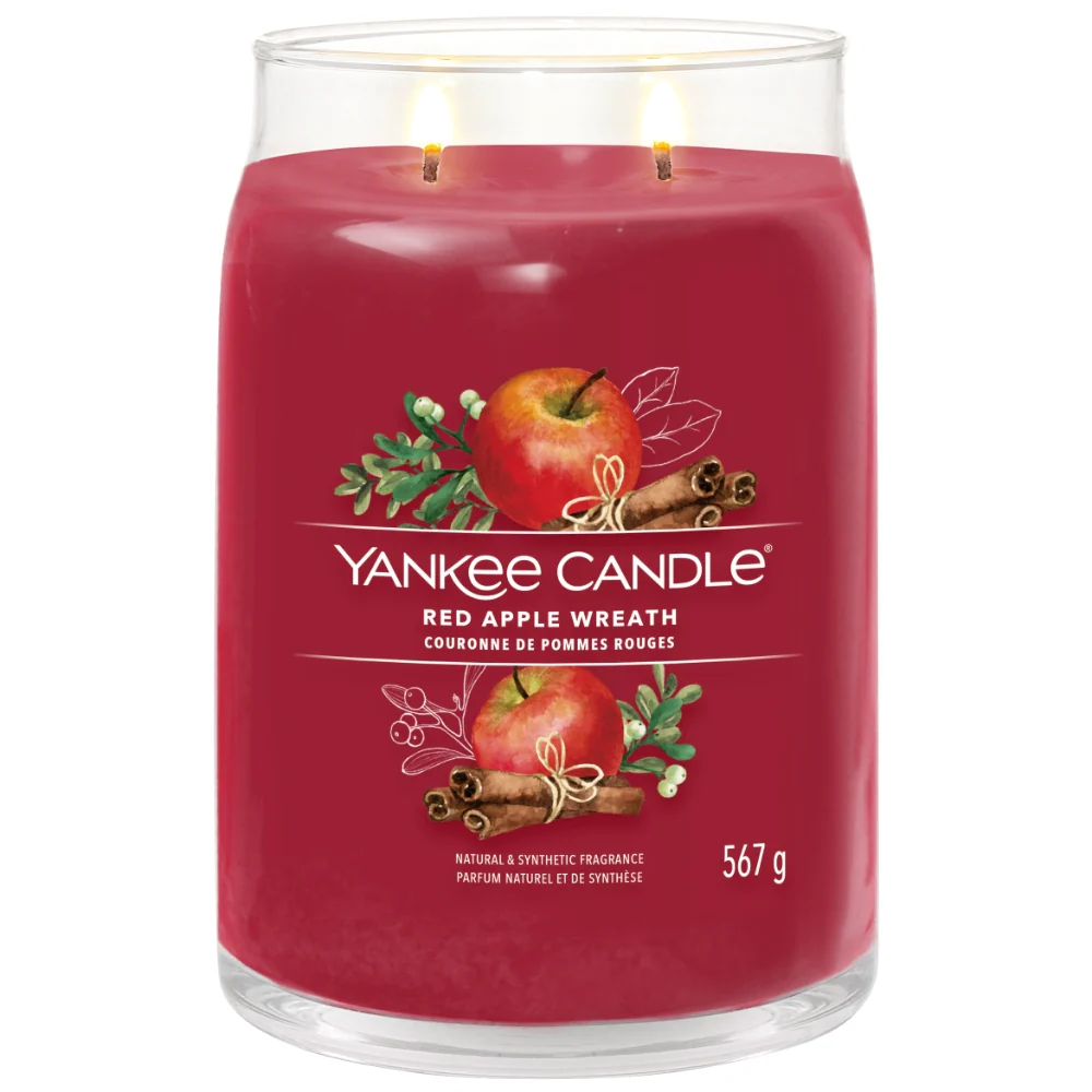 Yankee Candle Red Apple Wreath Large Signature Jar Candle - Image 2